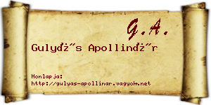 Gulyás Apollinár névjegykártya